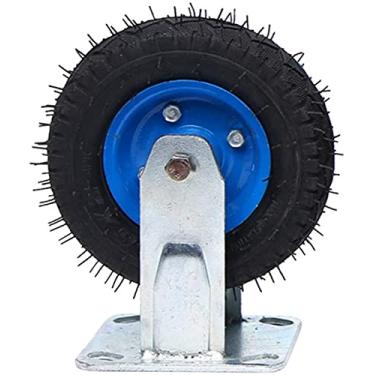 Imagem de Rodas giratórias giratórias x 40,6 cm rodas giratórias de borracha pesadas infláveis carrinho base plana indústria substituição acessórios roda mobília roda direcional