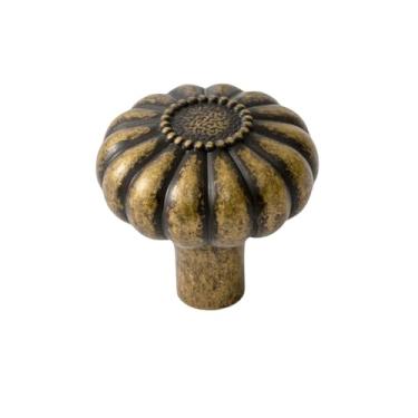 Imagem de Puxadores de latão antigo de 1,25'' de diâmetro, puxadores de armário em forma de abóbora, puxadores de gaveta vintage para cozinha, RB, 1 unidade