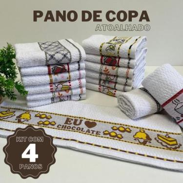 Imagem de Pano de Prato Copa Gourmet 100 Algodão Kit 4 Pano de Copa - Têxtil Car