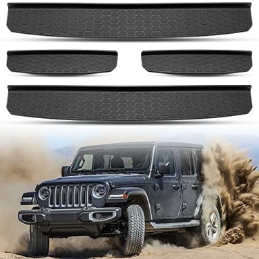 Imagem de KEWISAUTO Protetores de peitoril de porta para Jeep Wrangler JL 18-21, protetores de porta traseira preto para acessórios de Jeep Wrangler JL JLU & Gladiator JT 2018-2021 (4 peças)