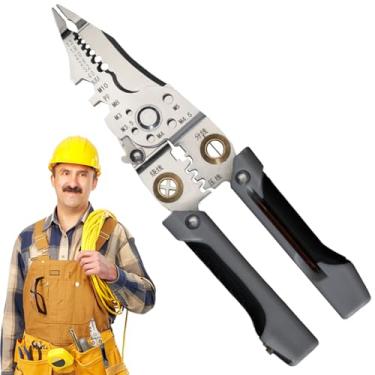 Imagem de Ferramenta De Descascar Fios,Ferramenta de Crimpagem e Corte para Cabos com Descascador - Ferramenta de Descascamento Preciso Pequeno Crimpador de Cabos para Eletricistas e Artesãos na Construção Civi