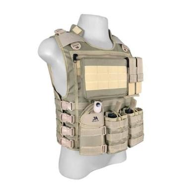 Imagem de Colete Modular Tático Close nível 3a +5 Acessórios JA Rio Militar, Tan