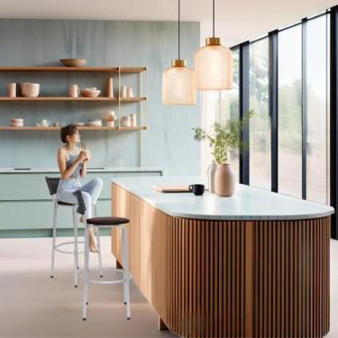 Imagem de Kit 2 Banco Banquetas Para Bar Bistrô Balcão Bancada Cozinha Gourmet L