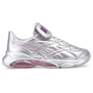 Imagem de Puma - Womens Cell Dome King Metallic L X Dua Lipa Shoes, Size: 9.5 M US, Color: Puma Silver/Byzantium/Pink Lady