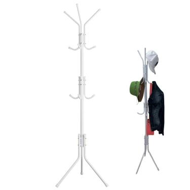 Imagem de Cabideiro Mancebo Arara Roupa Casaco Bolsa Chapeu Toalha Blusa 9 Ganchos Closet Quarto Sala Organizaçao Multiuso Resistente Pratico