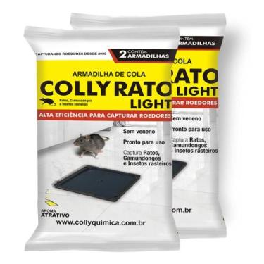 Imagem de 2 Pacotes Armadilha Adesiva Colly Light  Placa Super Colante para Rato