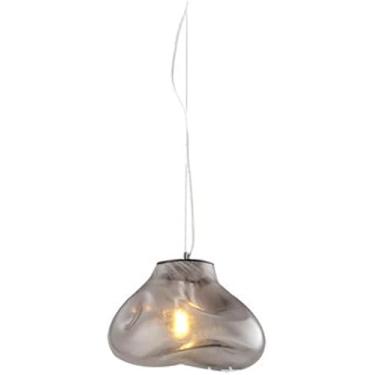 Imagem de Luz Pendente Led Nórdica Para Sala De Estar Quarto Café Sala De Jantar Bar Personalidade Moderna Lustre De Teto De Vidro Soprado E27 Shopping Mall Decorar Lâmpada Pendurada, Smoke Gray, 30 * 15cm
