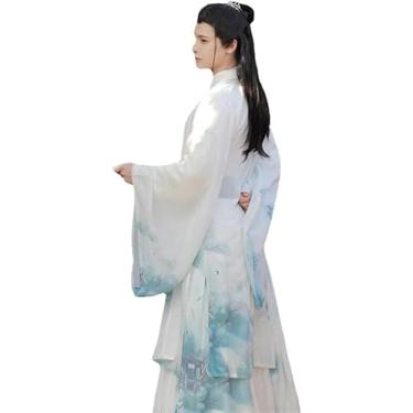 Imagem de Vestido Hanfu Aient Bordado Chinês Hanfu Traje Cosplay Masculino, Blue, M