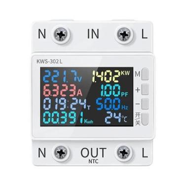 Imagem de Medidor De Energia Multifuncional 8 Em 1, 170-270V, 63A, Tela Colorida