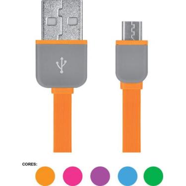 Imagem de Cabo Flat Micro Usb 5 Pin Wi298 Sortidos Unitário - Multilaser