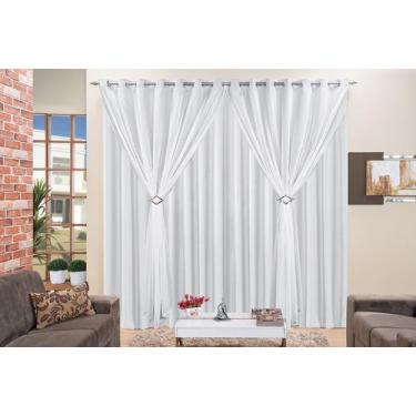 Imagem de Cortina Jessica 3,00m X 2,80m Voal Microfibra P/ Sala Quarto - Rose Jo