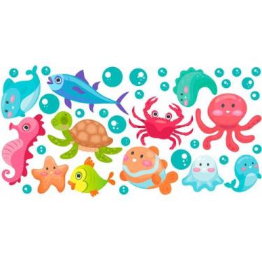 Imagem de Adesivo Infantil Fundo Do Oceano Banheiro Quarto Criança - Brinquedos 