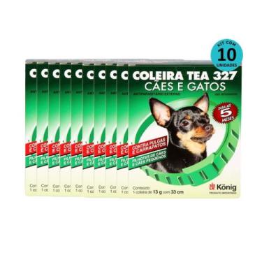 Imagem de Kit Coleira Contra Pulgas E Carrapatos TEA 327 Cães Pequenos König 13g