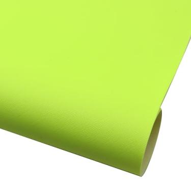 Imagem de David accessories Folhas de couro sintético de cor sólida artesanato em tecido 1 peça 11" x 55" (30 x 140 cm) para fazer brincos faça-você-mesmo (verde claro)