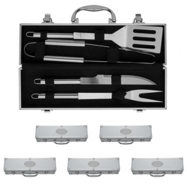 Imagem de Kit com 5 Unidades - Kit Churrasco Maleta Inox - 4 Peças - XBZ