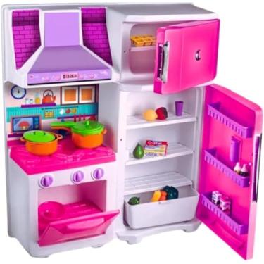 Imagem de Brinquedo Cozinha Top Kitchen Infantil Rosa Fogão Geladeira