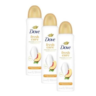 Imagem de Kit 3 Antitranspirante Aerossol Dove Fresh Care Pêssego e Leite de Arr