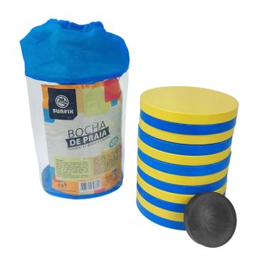 Imagem de Jogo Bocha Tejo de Praia Para Areia Com 12 Discos Achatado Plásticos - 156 DA ONDA