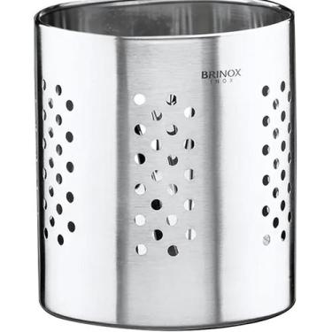 Imagem de Porta Talheres Parma Suporte Aço Inox Brinox Escorredor