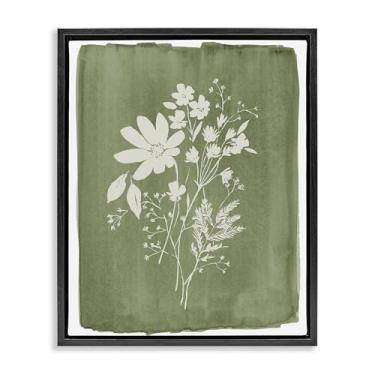 Imagem de Stupell Industries Arte de parede em tela flutuante emoldurada verde oliva verde oliva, design por Stephanie Ryan, 53 x 43 cm