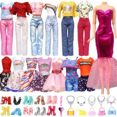 Imagem de Roupas e acessórios de boneca para Barbie 28 peças feitas à mão - Carr