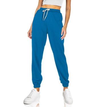 Imagem de Calça de moletom feminina AUTOMET Cinch Bottom Athletic Lake Blue XXL