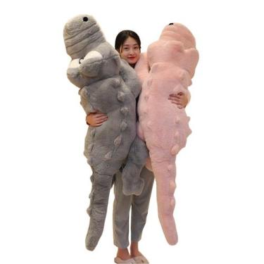 Imagem de Almohada de peluche Hofun4U Cocodrilo 170 cm Animal de peluche Gris