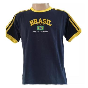 Imagem de Blusa Do Brasil Bandeira Bordada Unissex - Azul Escura