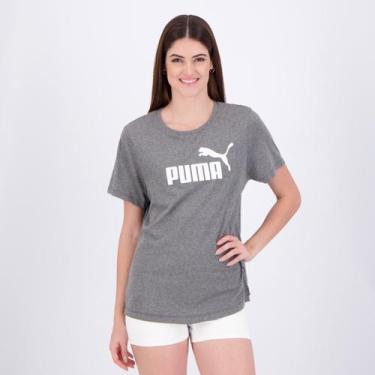 Imagem de Camiseta Puma Essentials Logo Tee Feminina Cinza, G