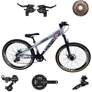 Imagem de Bicicleta 26 VikingX T25 21v Shimano Avançado Freeride Pneu Aro 26 Balão Faixa Amarela-Unissex
