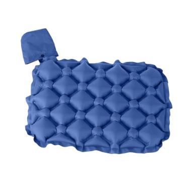 Imagem de FashionCha Almofada de assento inflável, tapete de assento dobrável, almofada de de ar, tapete de cadeira de escritório para pesca, piqueniques, arquibancada, Azul Escuro