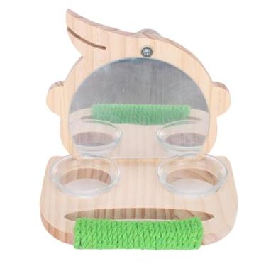 Imagem de HEEPDD Prato de Alimentação de Espelho de Papagaio, Poleiros Copo Espelho Suporte Combinação Pássaro Gaiola Alimentador Tigelas para Calopsita Lovebird Pequenos Papagaios Prato de Alimentação de de