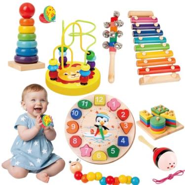 Imagem de Instrumentos Musical Set de Percussão de Madeira Brinquedos Educativo Infantis