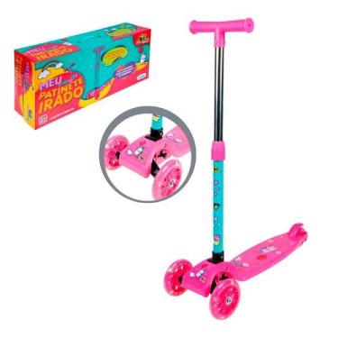 Imagem de Patinete Infantil Menina 3 Rodas com Luz Dobrável Art Brink