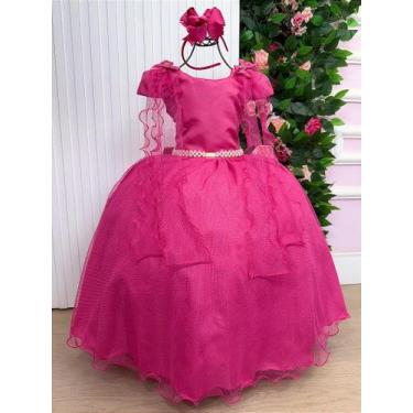 Imagem de Vestido de Festa Infantil Longo Pink Daminha Menina - Elegante e Confo