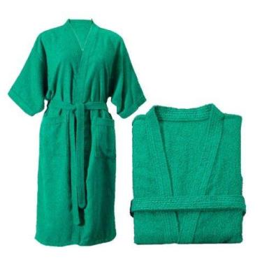 Imagem de Roupão Adulto Tam Gg Felpudo Unissex Dianneli - DIANELLI, Verde, GG