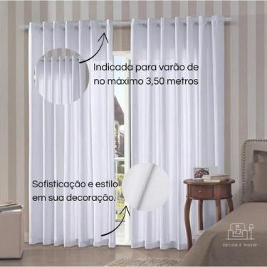 Imagem de Cortina Sala Quarto Bella Janela Pantex 5,40m x 2,80m Rústica, Branco