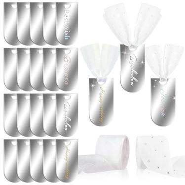 Imagem de Cartões de lugar de acrílico para casamento, placas de assento reservadas, etiquetas de nome de mesa em branco, perfeitas para configuração de mesa, aniversário, espelho, peça central, festa, evento