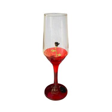 Imagem de Taça Pomba Gira Rosa Negra Champagne Vidro 186ml