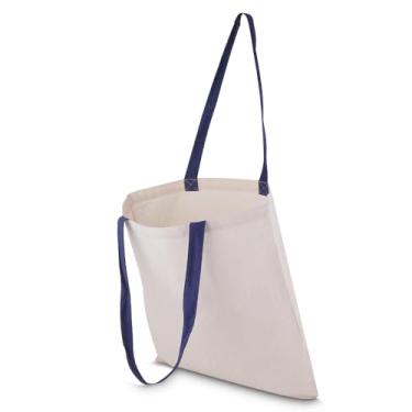 Imagem de Ourtfruit Sacola em Algodão Cru com Alça Colorida Trançada, 140g/m², para Mercados e Transporte (Sacola 15 Litros Verde)