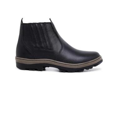 Imagem de Bota Botina Bjorn Em Couro Trabalho - Passeio Sola Tratorada - LOJA RP