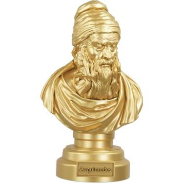 Imagem de Estátua Busto Arquimedes de Siracusa - Matemático Grego (Cor Ouro)