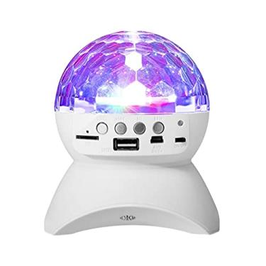 Imagem de Caixa de Som Música BT sem Fio com Luz Rotativa Cristal LED Baixo Iluminação Palco Reprodutor Bolas Disco para Festa Suporta Modo Reprodução USB AUX TF Rádio FM