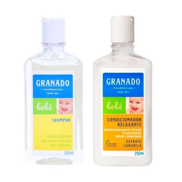 Imagem de Kit Shampoo Infantil Granado Bebê Tradicional 250ml e Condicionador Relaxante Granado Bebê Camomila 250ml