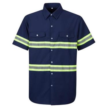 Imagem de Camisas de trabalho de segurança Ousafeve Class 3 Hi Vis Reflective Na