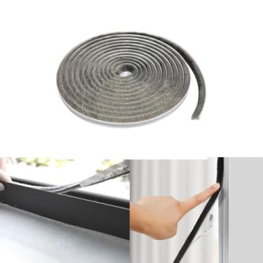 Imagem de Fita adesiva à prova de vento para vedação de porta e janela 5 m escova de pilha doméstica (9 x 15 mm, cinza)