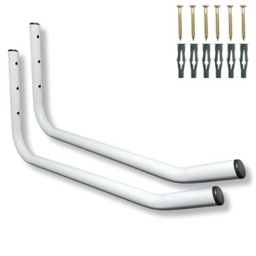 Imagem de Par Suporte Multiuso Fixação De Parede Mangueira Bike Cadeira Estilo Moderno Aço Gancho (Branco)