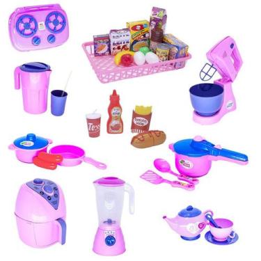 Imagem de Infantil Kit Menina Mercadinho Air Fryer Comidinhas 35pç - CLICKCOMPRA