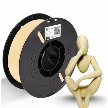 Imagem de 22 Network Filamento de madeira PLA 1,75 mm, carretel de 1 kg (1 kg), madeira real adicionada, precisão dimensional ± 0,02 mm, perfeitamente livre de feridas e emaranhados, serve na maioria das