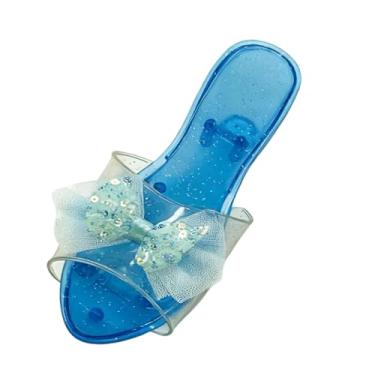 Imagem de simhoa Sandálias de gelatina para meninas, chinelos para crianças maiores, lembrancinhas de festa da moda, cosplay, fantasias, brincadeiras de faz de conta, Azul